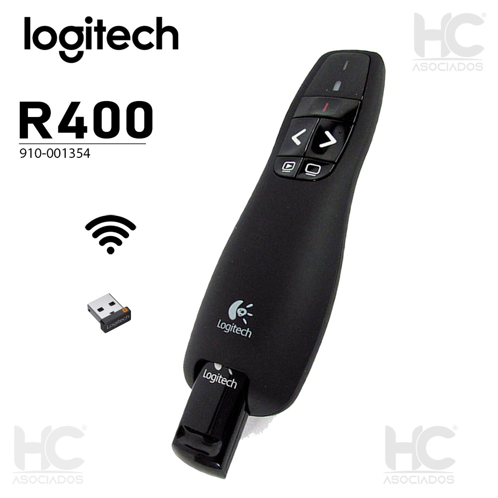 computadoras y laptops - CONTROL LOGITECH PRESENTADOR R400 2.4GHZ WIRELESS USB- PUNTERO LASER - PLUG-AND- 2