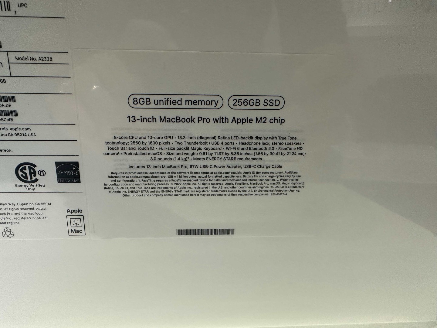 computadoras y laptops - MacBook Pro 13-inch 2022 M2 Apple Chip / 256GB 8GB Ram Nueva $ 72,500 NEG 1