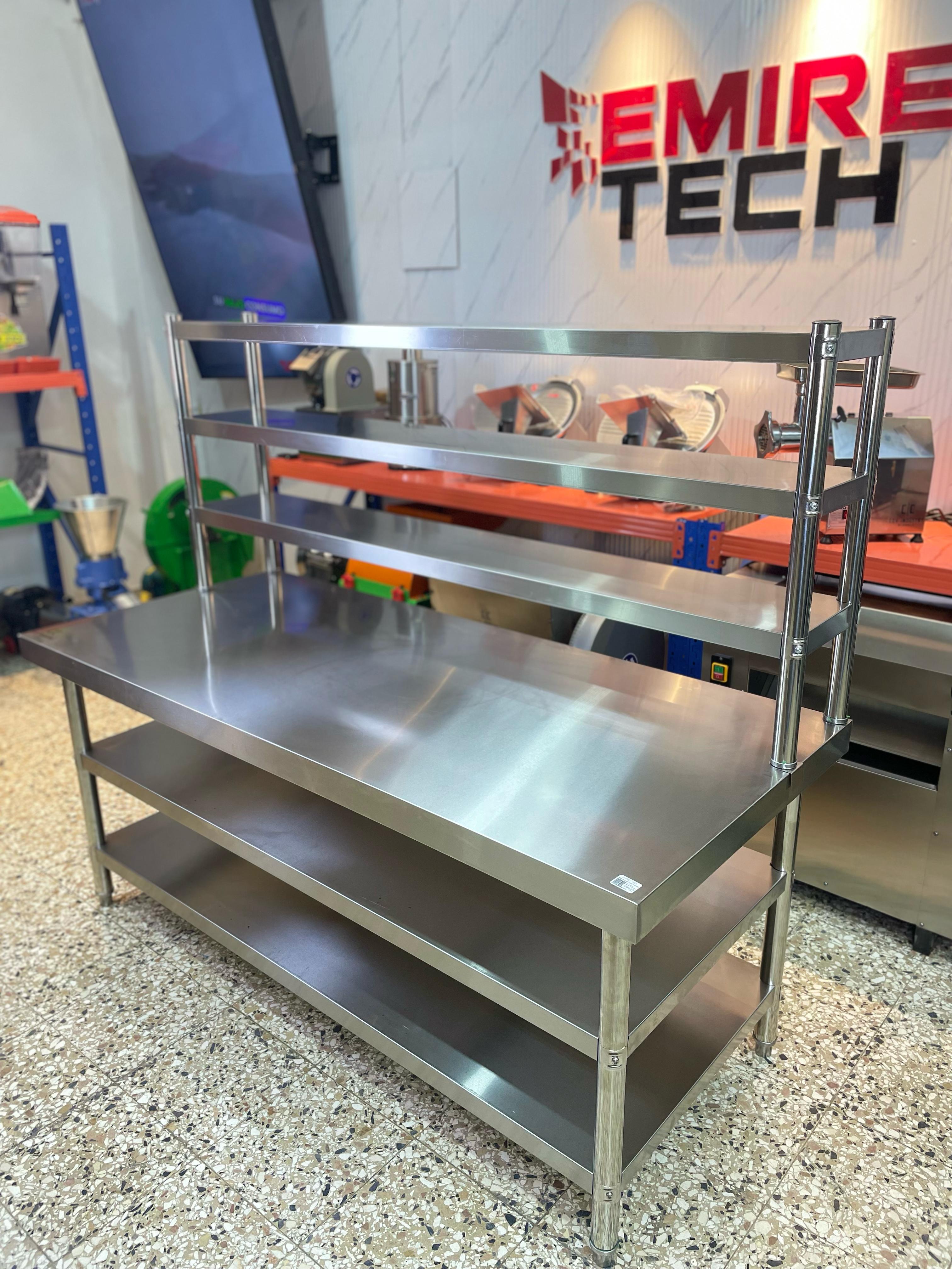 equipos profesionales - Mesa de trabajo de 3 niveles acero inoxidable 5