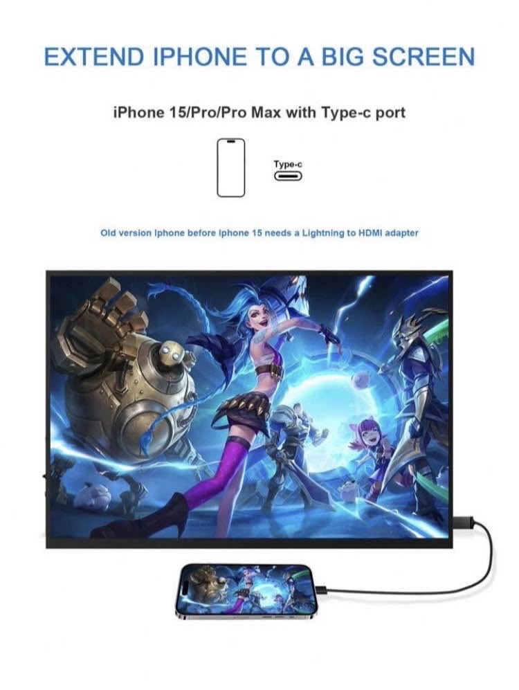 accesorios para electronica - Monitor Portátil Para Videojuegos OJIAMI De 13,5 Pulgadas. 5