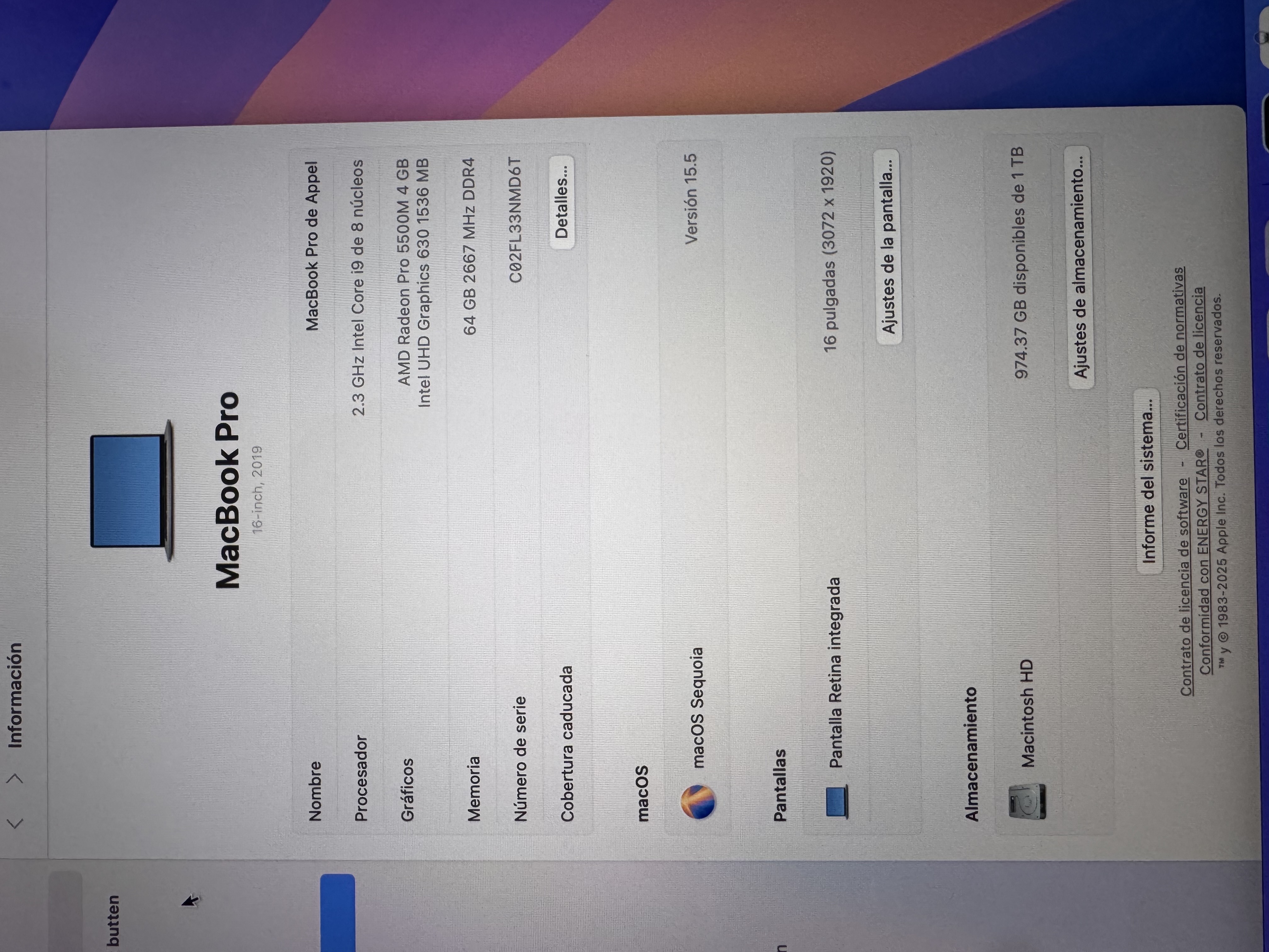 computadoras y laptops - MacBook Pro 16-inch 2019 64BGRam 1TB Ssd Doble Tarjeta Gráfica   2
