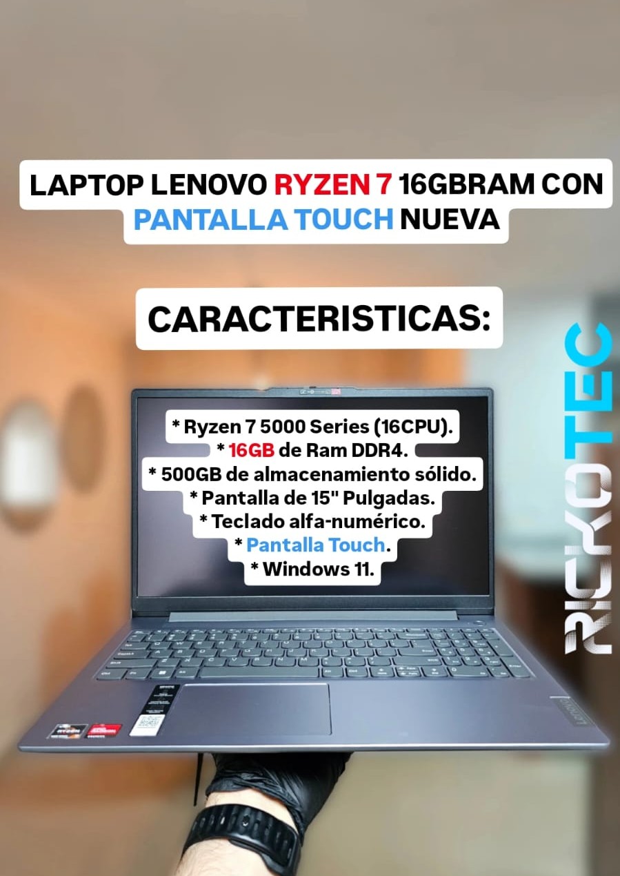 computadoras y laptops - LAPTOP LENOVO RYZEN 7 16GBRAM PANTALLA TOUCH NUEVO