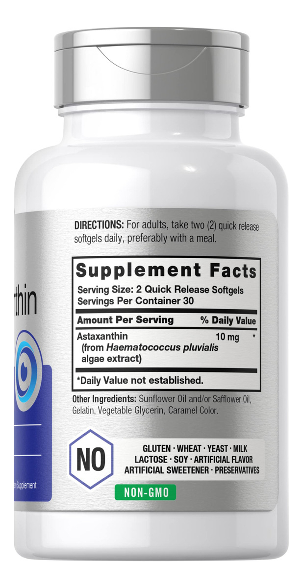 Salud y Equipamiento Médico - Astaxantina Natural 10mg 60 Capsulas Blandas Horbaach 1