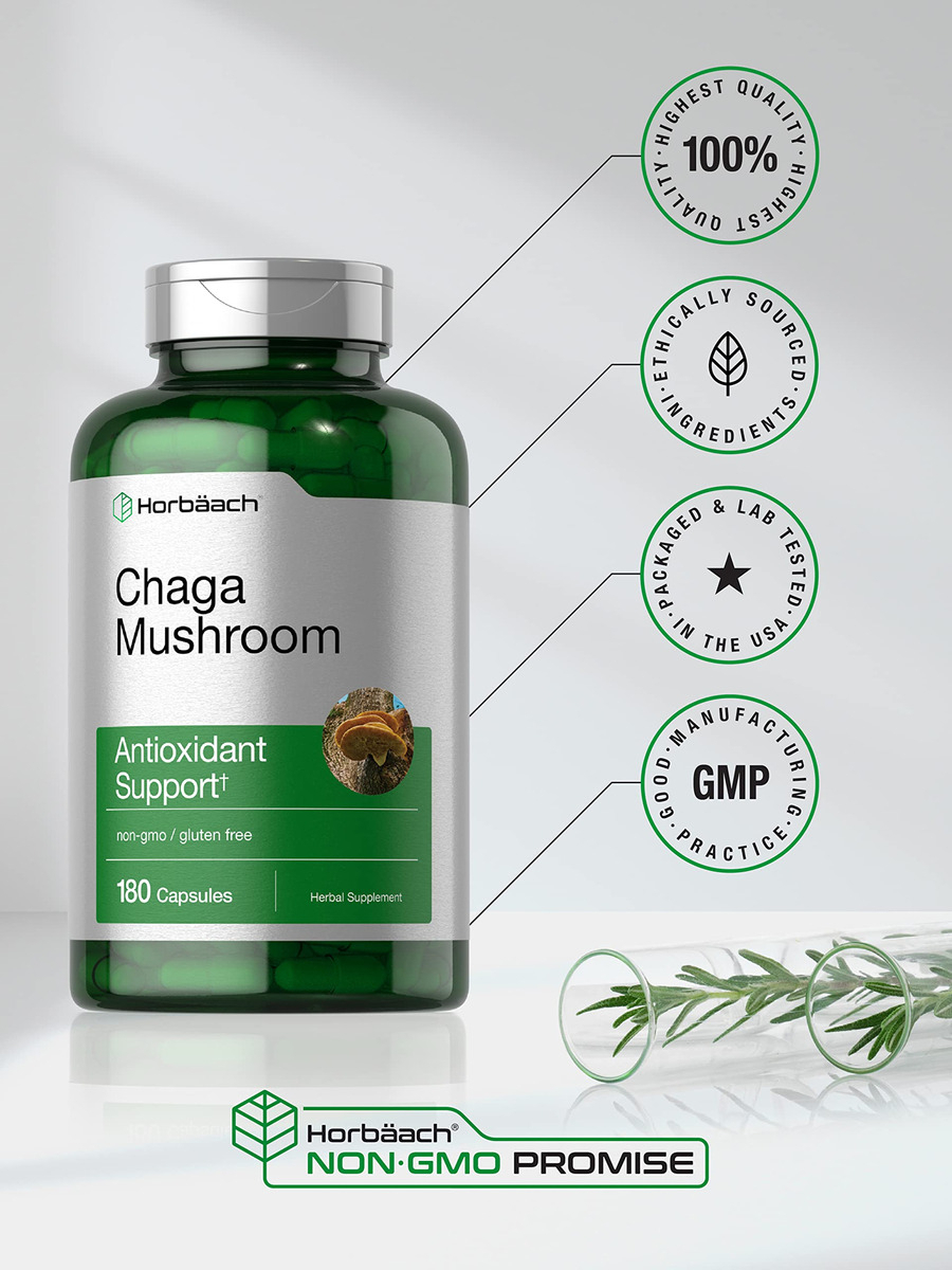 Salud y Equipamiento Médico - Hongos Chaga 600 Mg 180 Cap Horbaach 4