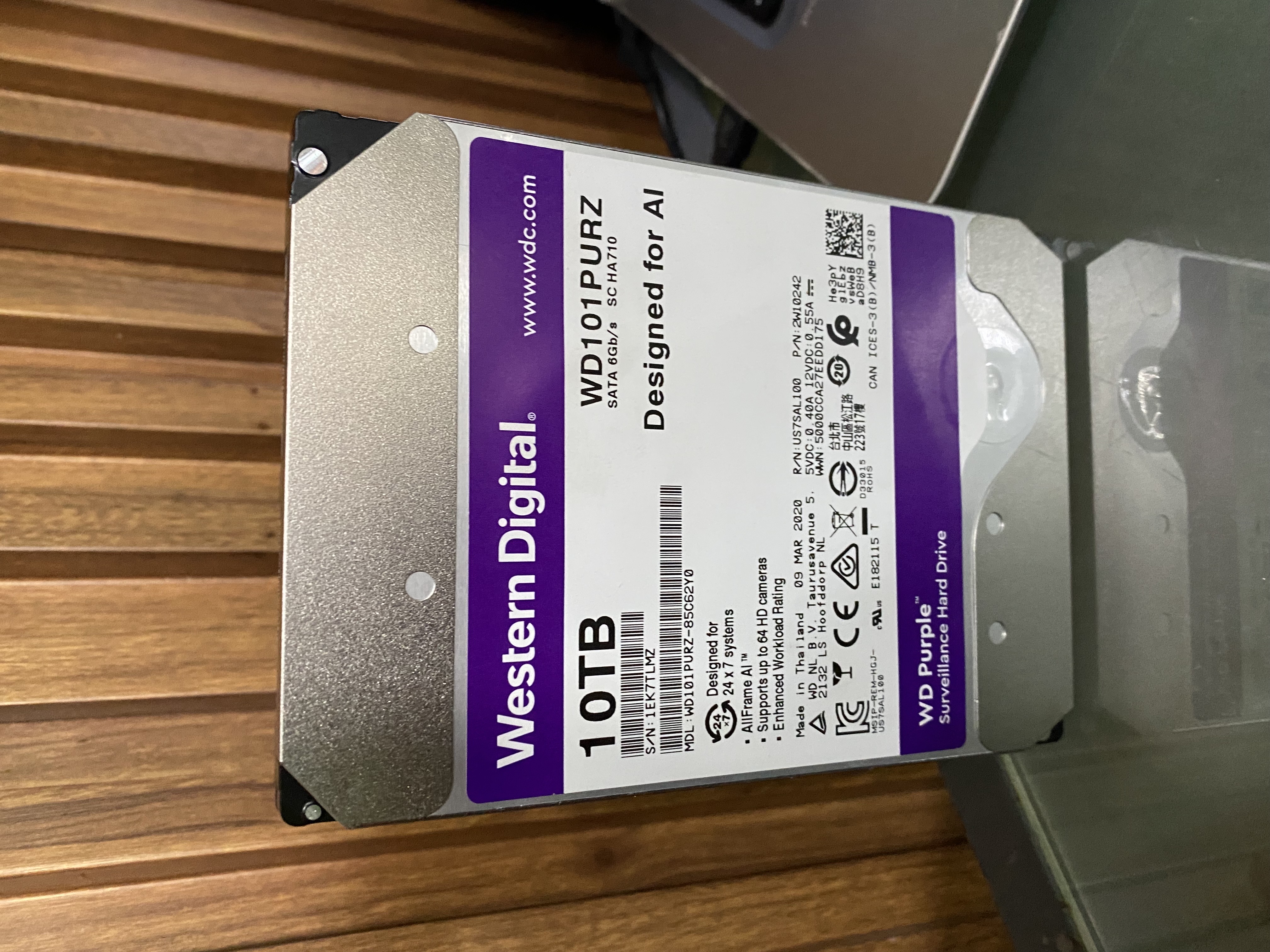 camaras y audio - disco purpura 10TB 