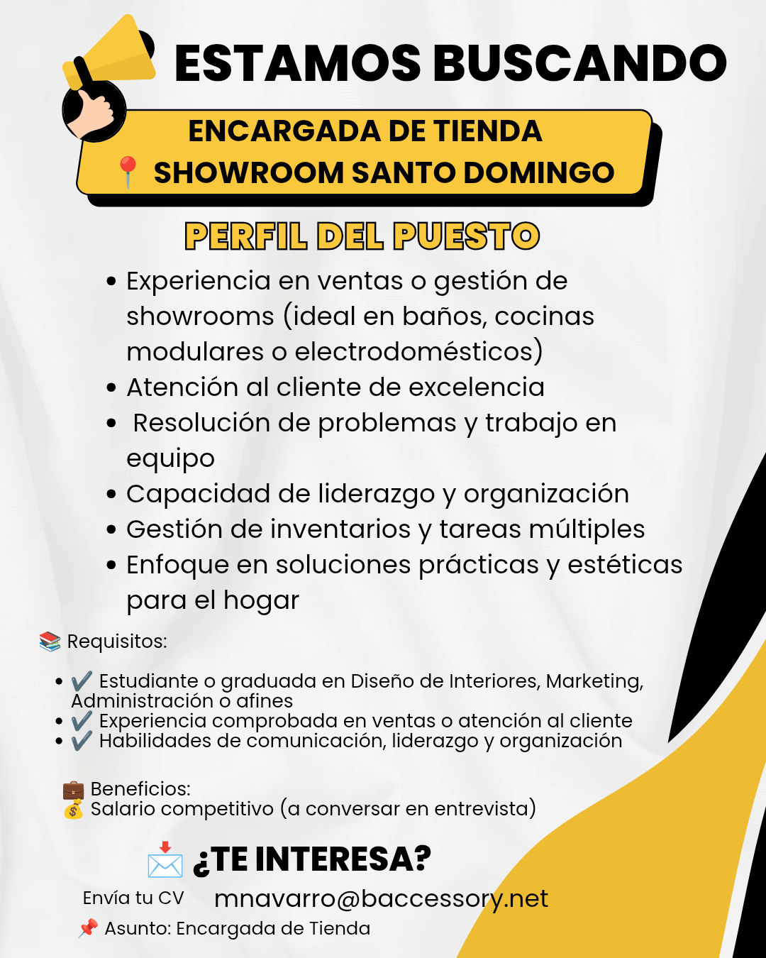 empleos disponibles - Encargada de Tienda 