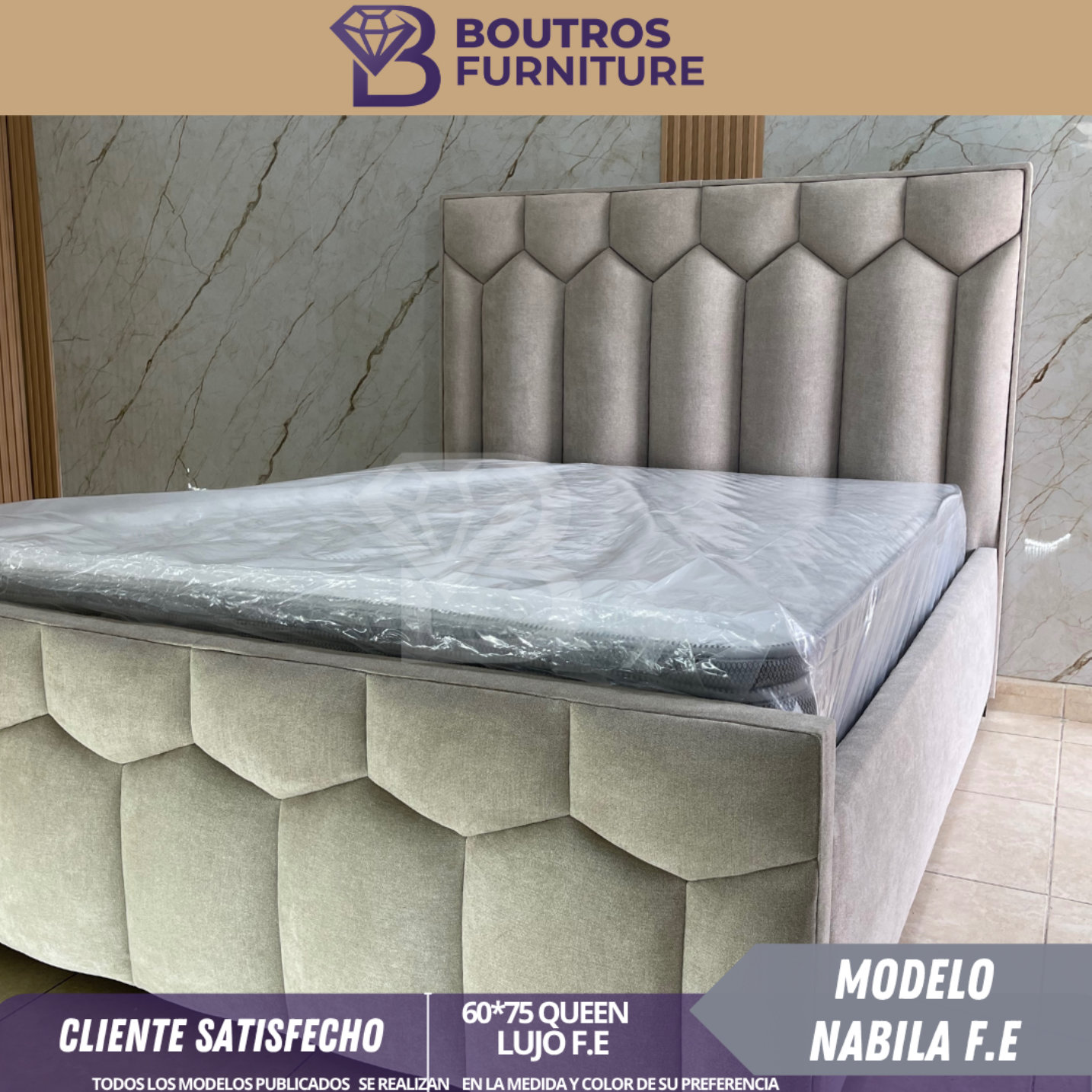 muebles y colchones - modelo Nabila frente elaborado  medida 60x75 y 54x75 