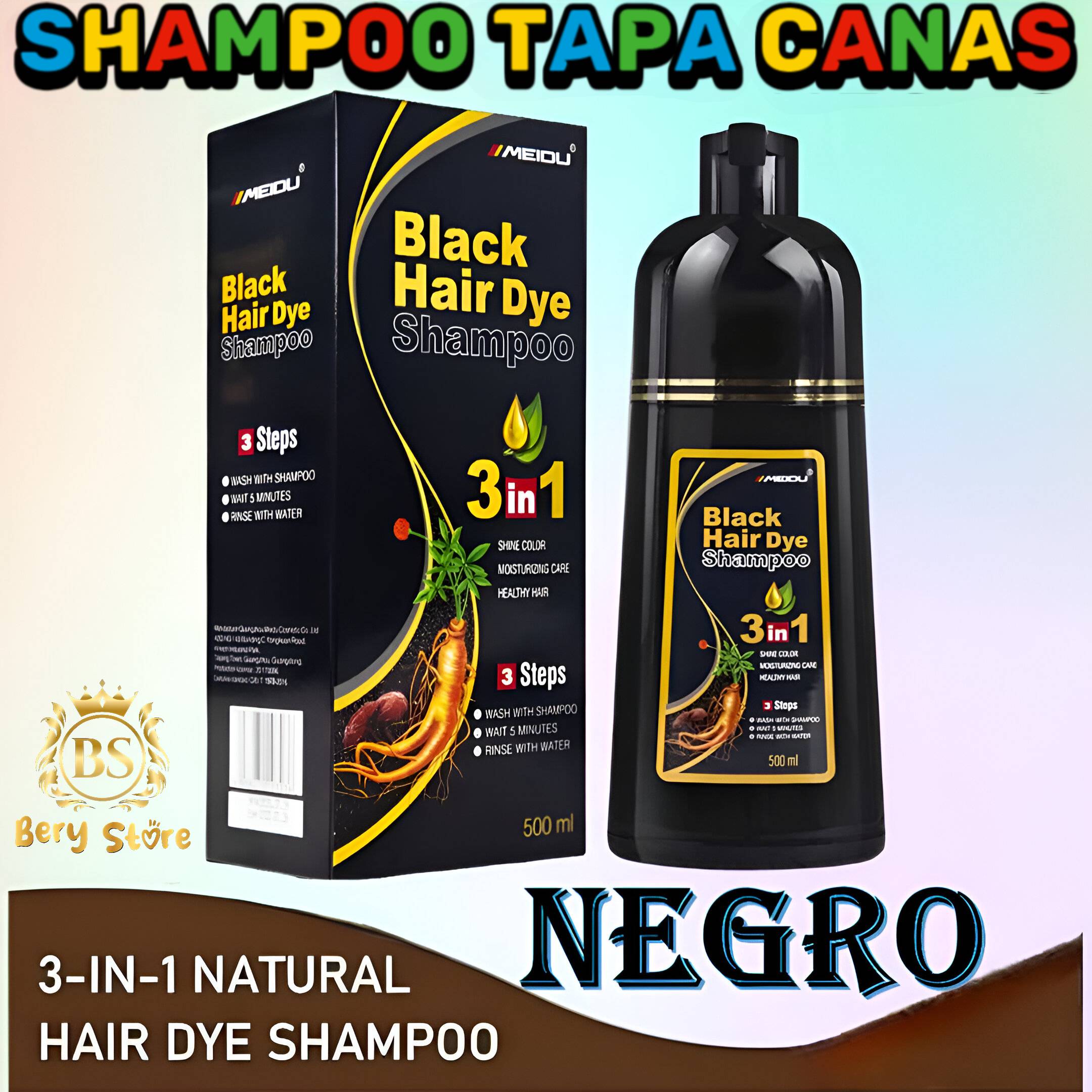 salud y belleza - SHAMPOO CUBRE CANAS | SHAMPOO TAPA CANAS | SHAMPOO TAPA CANAS 3 EN 1 | 