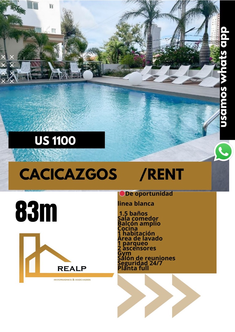 apartamentos - Apto cacicazgos línea blanca 