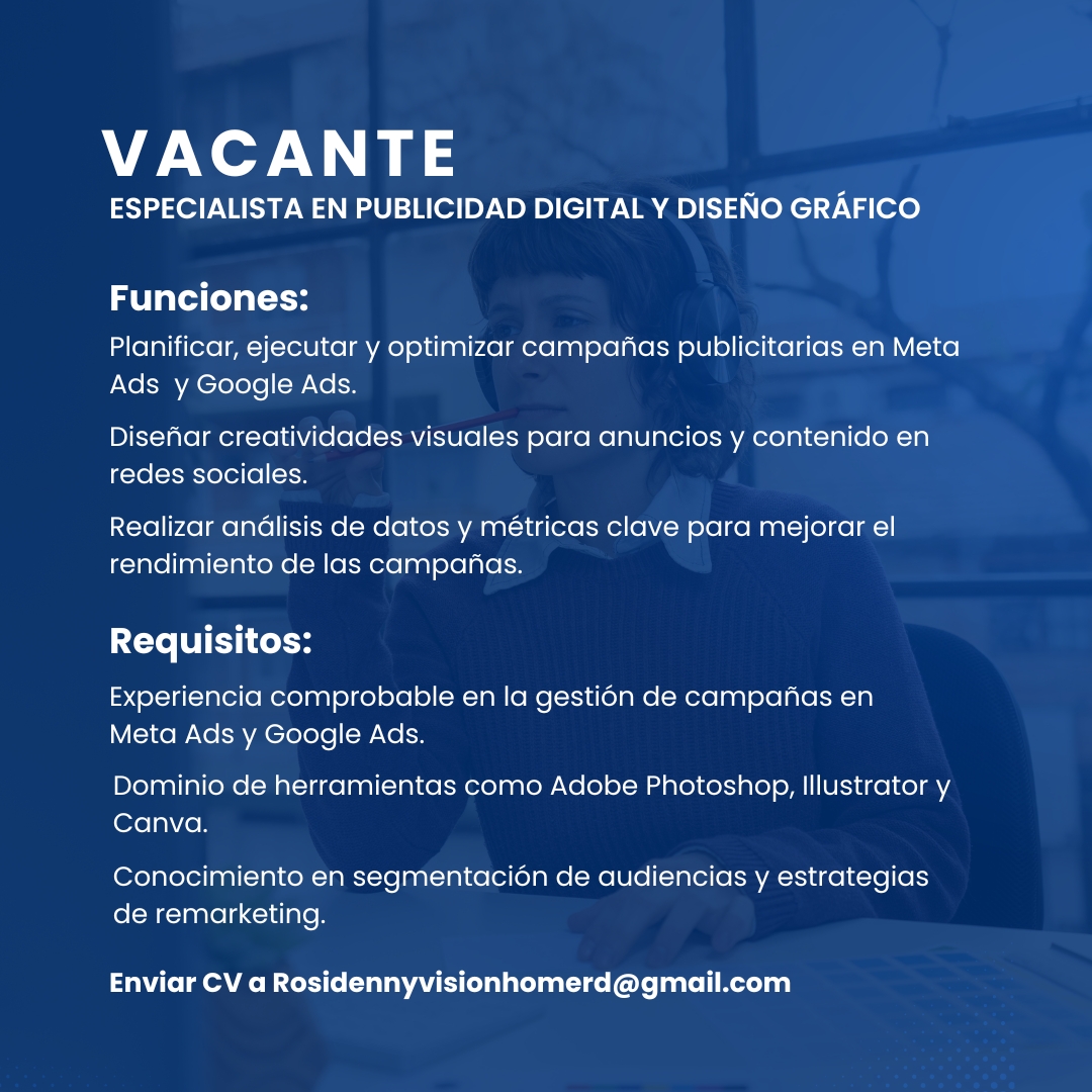 empleos disponibles - Especialista en Publicidad y Diseño Gráfico 1