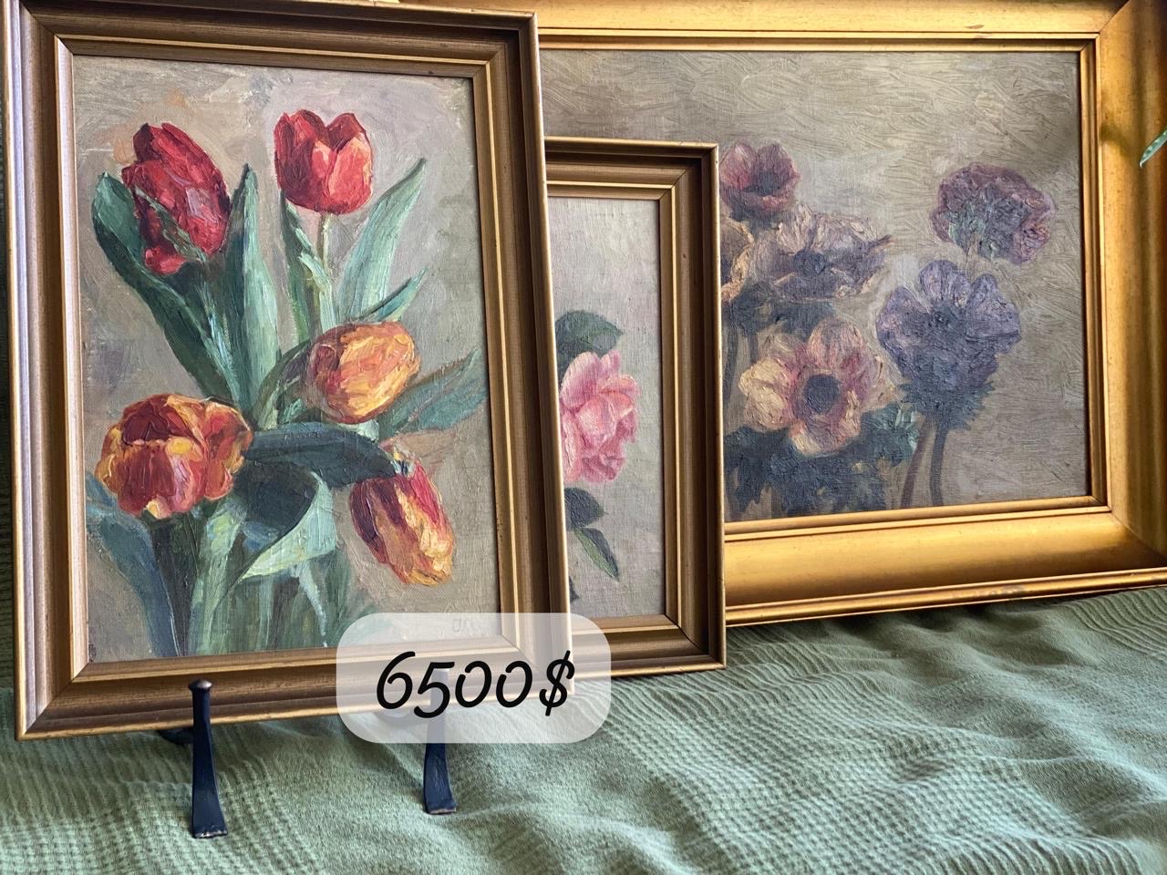 arte y antigüedades - Antiguos cuadros de flores 1