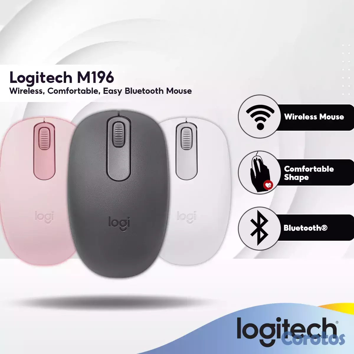 computadoras y laptops - MOUSE LOGITECH M196 BLUETOOTH, , SENSOR 1000 DPI 