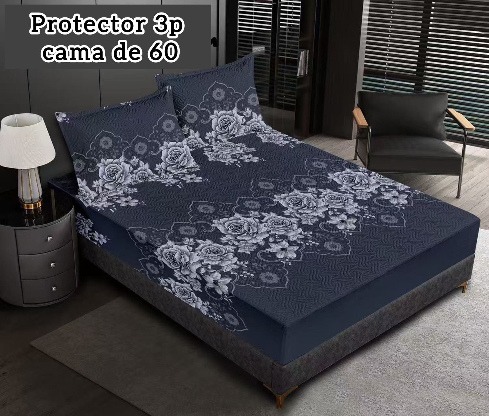 decoración y accesorios - protector impermeable 
3 piezas 
para cama de 60 
 2