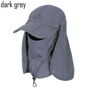 ropa para hombre - Gorra de Protección Solar Anti-UV con Máscara Extraíble Sombrero Tapa Cuello  1