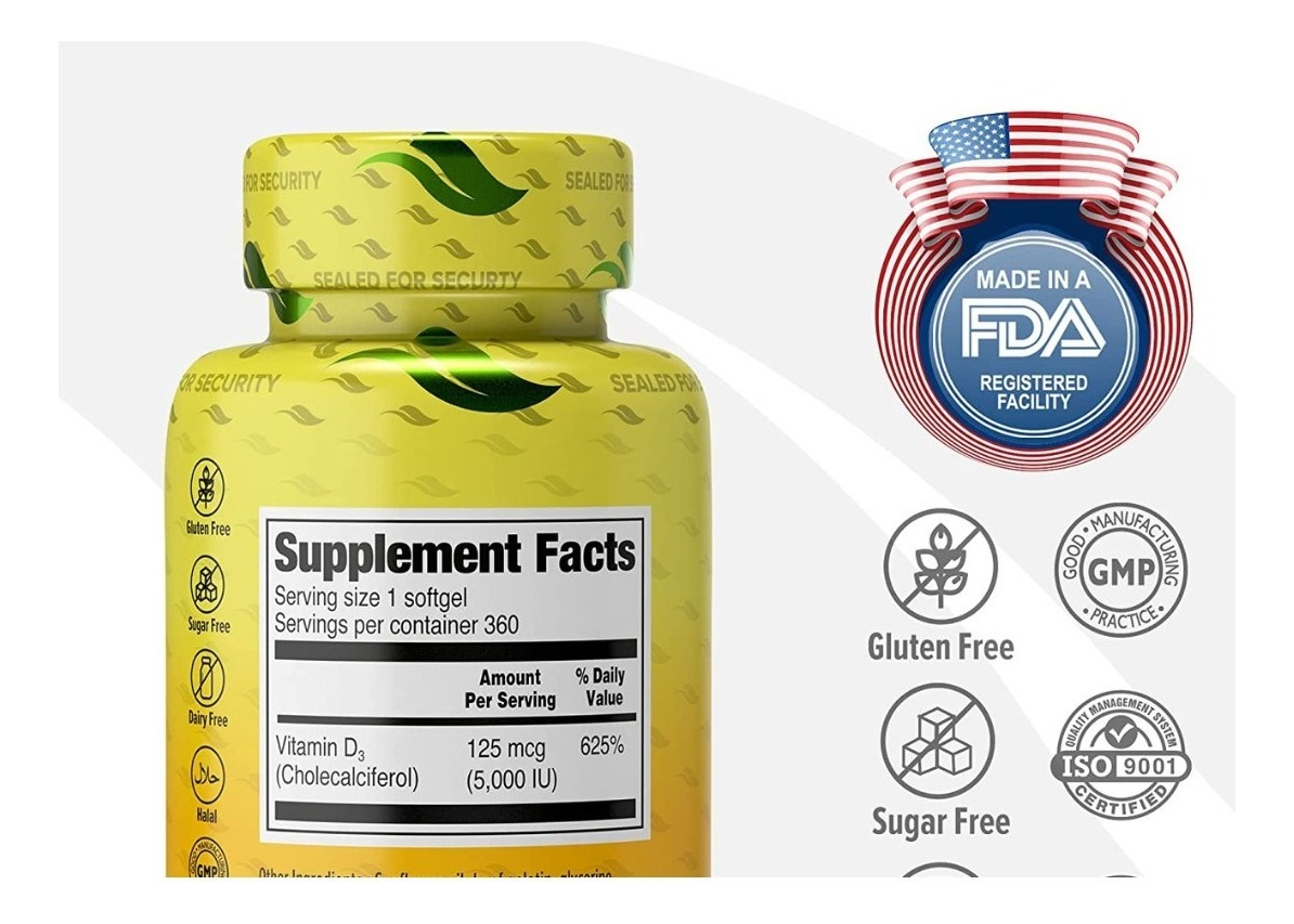 Salud y Equipamiento Médico - Vitamina D3 125mcg 360 capsulas Orza - Unidad 1