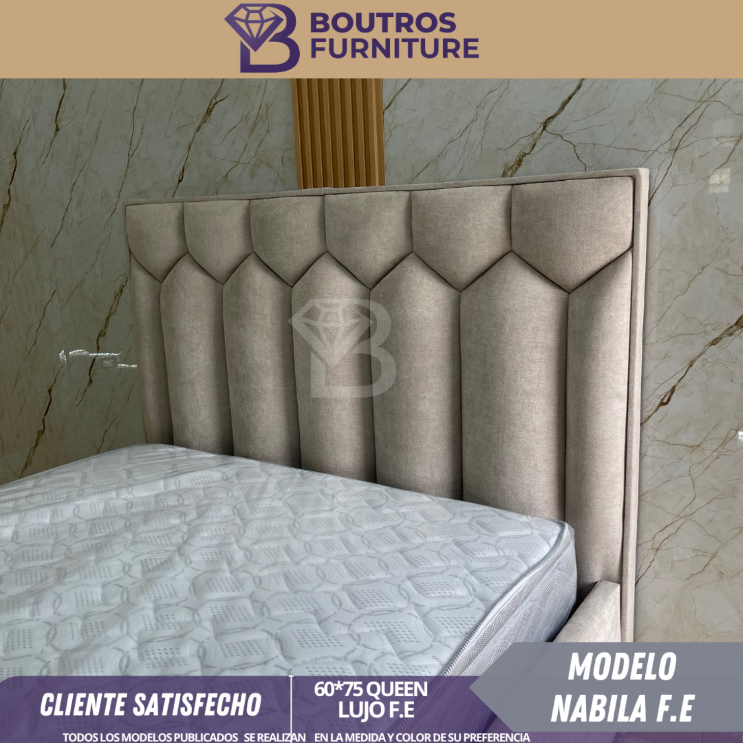 muebles y colchones - modelo Nabila frente elaborado  medida 60x75 y 54x75  1