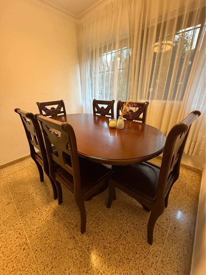 muebles y colchones - COMEDOR CAOBA 6 SILLAS 4