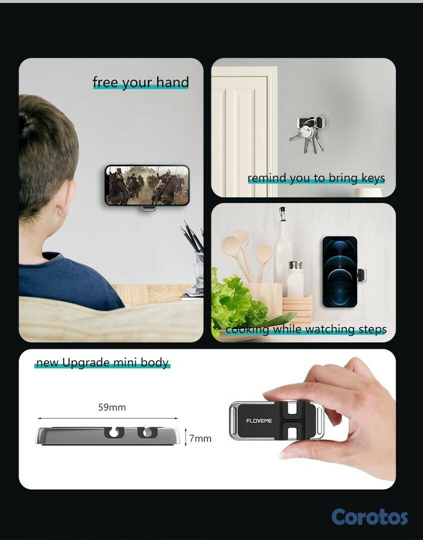 accesorios para electronica - Soporte universal de celular magnetico para carro con adhesivo CJ-07 4