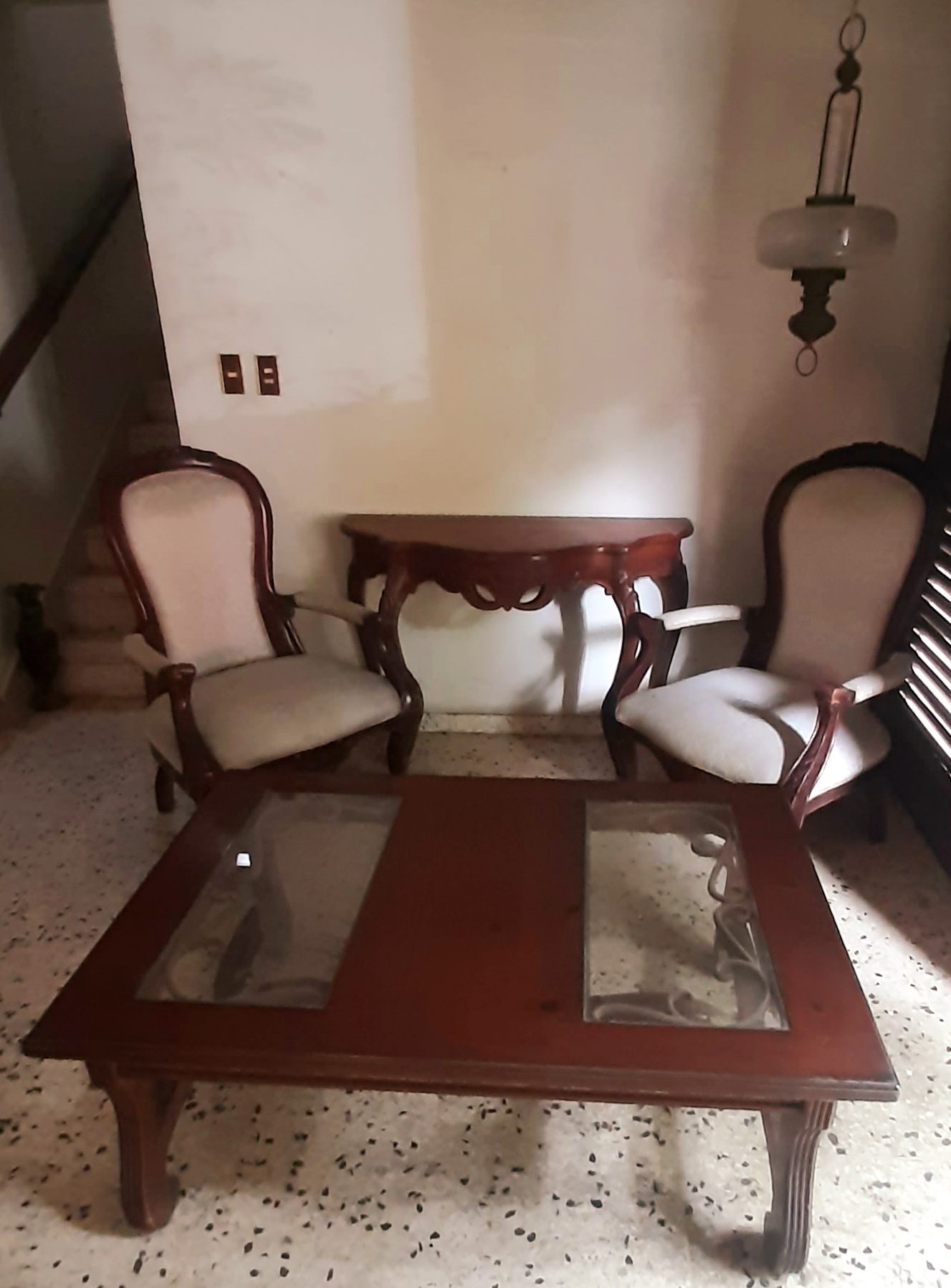 muebles y colchones - Juego de Sala de Estar en Caoba 2