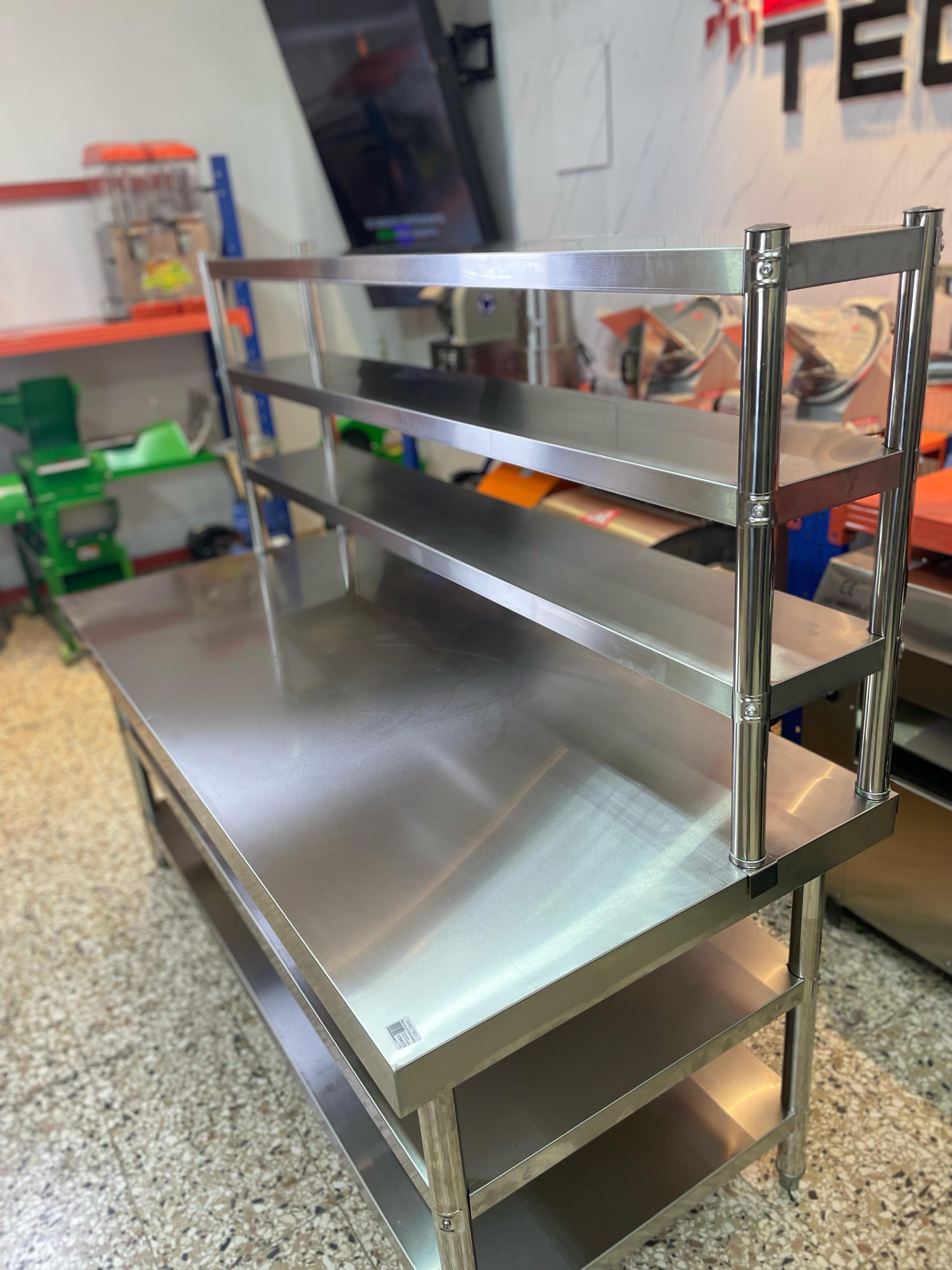 equipos profesionales - Mesa de trabajo de 3 niveles acero inoxidable 4