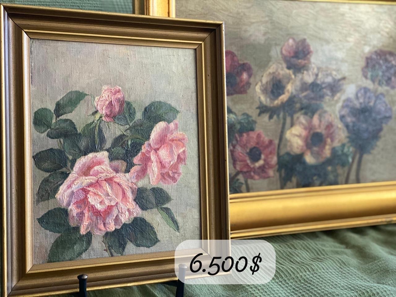 arte y antigüedades - Antiguos cuadros de flores 2