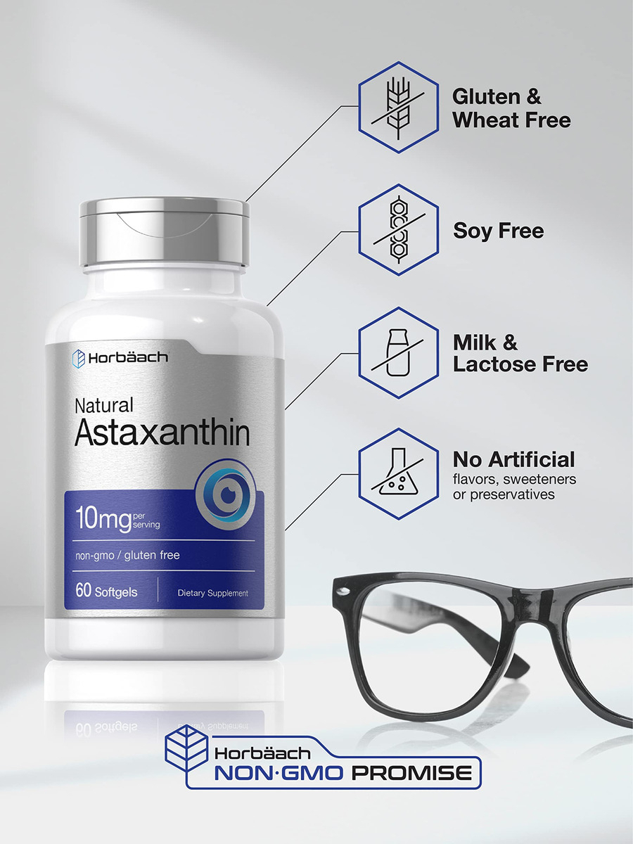 Salud y Equipamiento Médico - Astaxantina Natural 10mg 60 Capsulas Blandas Horbaach 3