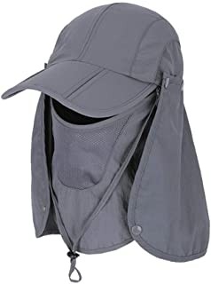 ropa para hombre - Gorra de Protección Solar Anti-UV con Máscara Extraíble Sombrero Tapa Cuello  3