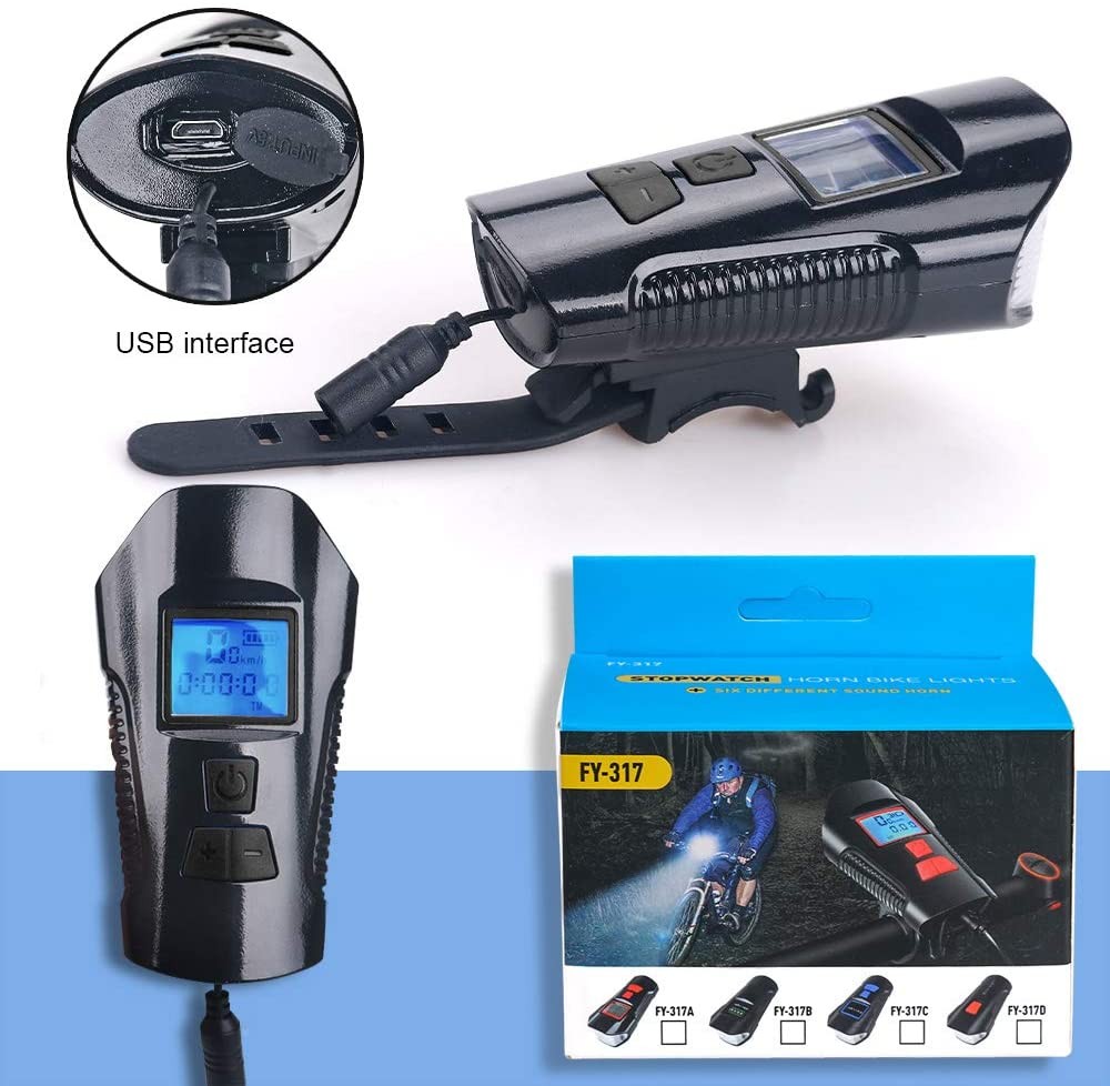 bicicletas y accesorios - Velocímetro millero para bicicleta, recargable por USB, con pantalla, Linterna. 2