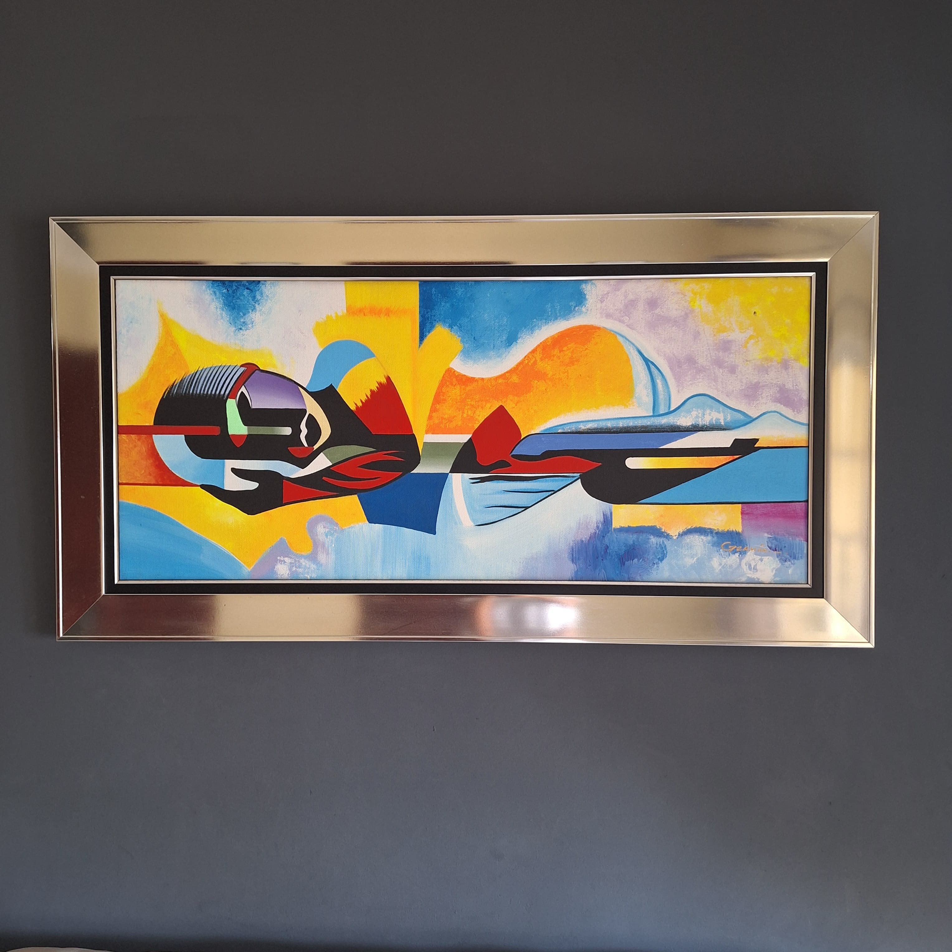 arte y antigüedades - PINTURA MUJER ACOSTADA, CUADRO 67 CM X 130 CM 0