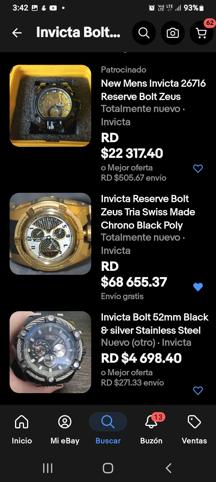 joyas, relojes y accesorios - Vendo Reloj Invicta Bolt Zeus Tria, modelo 16320, Swiss Made, en su caja, 14,000 6
