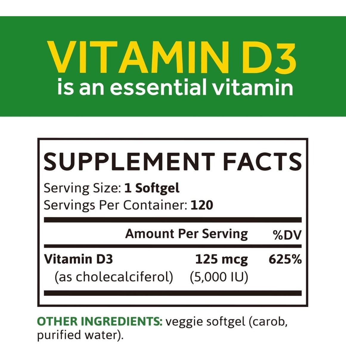 Salud y Equipamiento Médico - Vitamina D3 5000 Iu Whollium 1