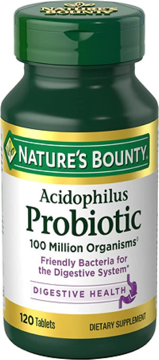 Salud y Equipamiento Médico - Probiotico Acidophilus Salud Digestiva 120 Tab Nature's Boun