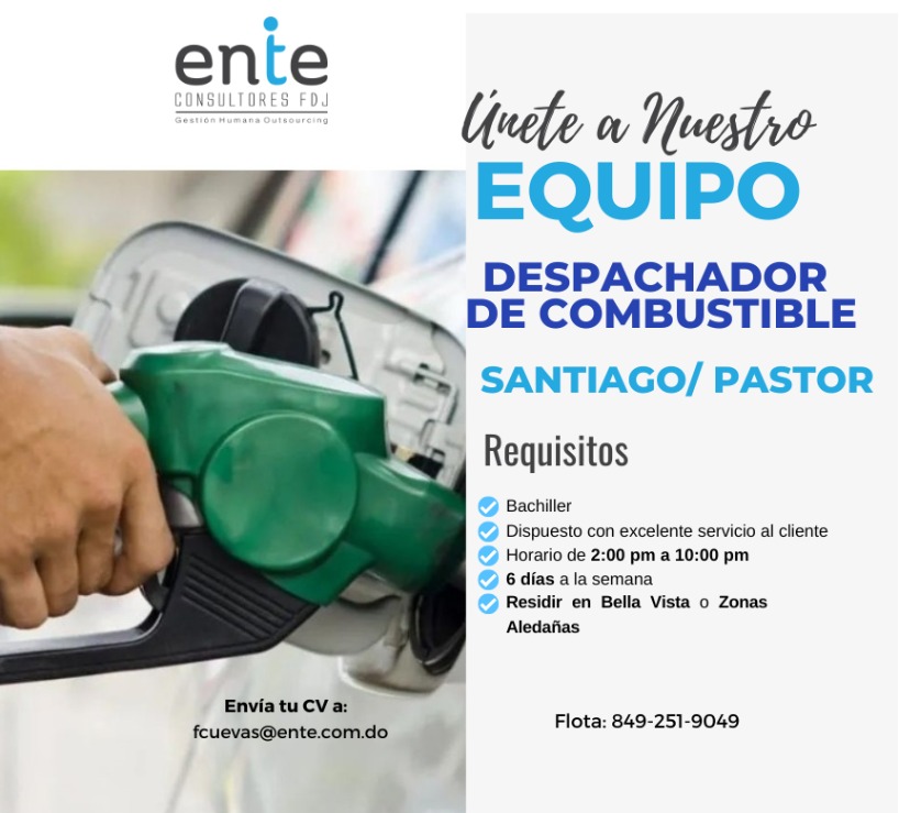empleos disponibles - DESPACHADOR DE COMBUSTIBLE