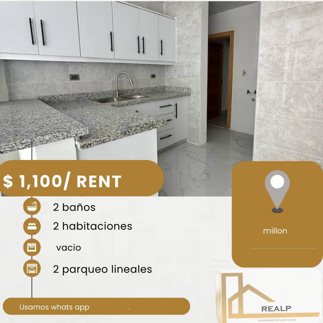 apartamentos - hermoso apartamento en el millón 