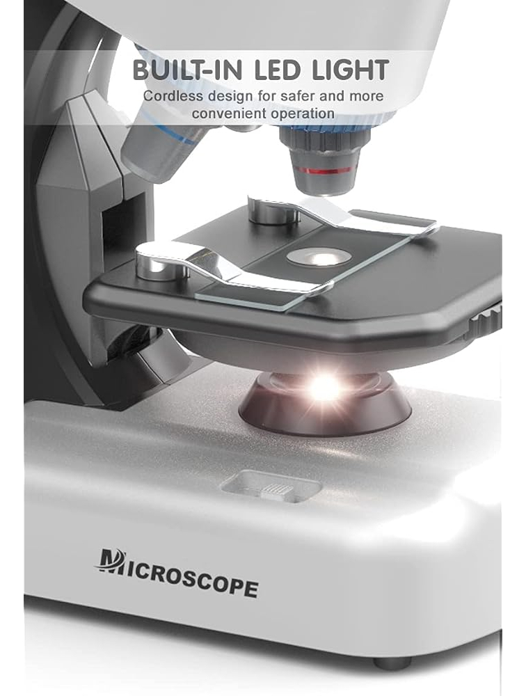 Salud y Equipamiento Médico - Microscopio Hyrenee Para Niños - Hasta 40-1200x Zoom, Kit St 4