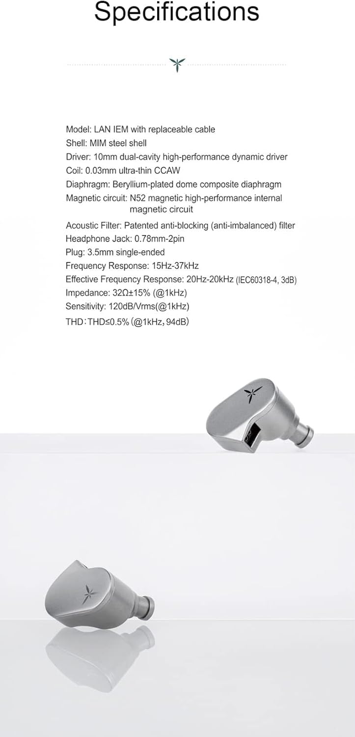 camaras y audio - Auriculares IEM Moondrop Lan Driver Dinámico 10mm 8