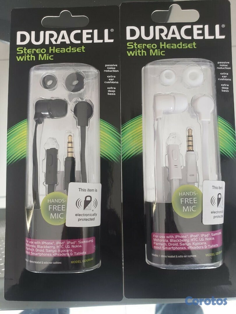 computadoras y laptops - ESPECIAL AUDIFONOS CON MICROFONO  DURACELL ,ALTA CALIDAD 