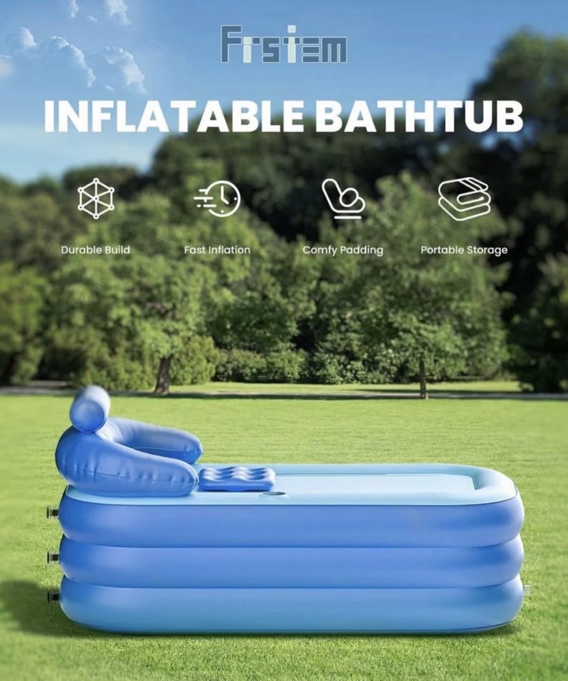 herramientas, jardines y exterior - Bañera inflable para adultos. 3
