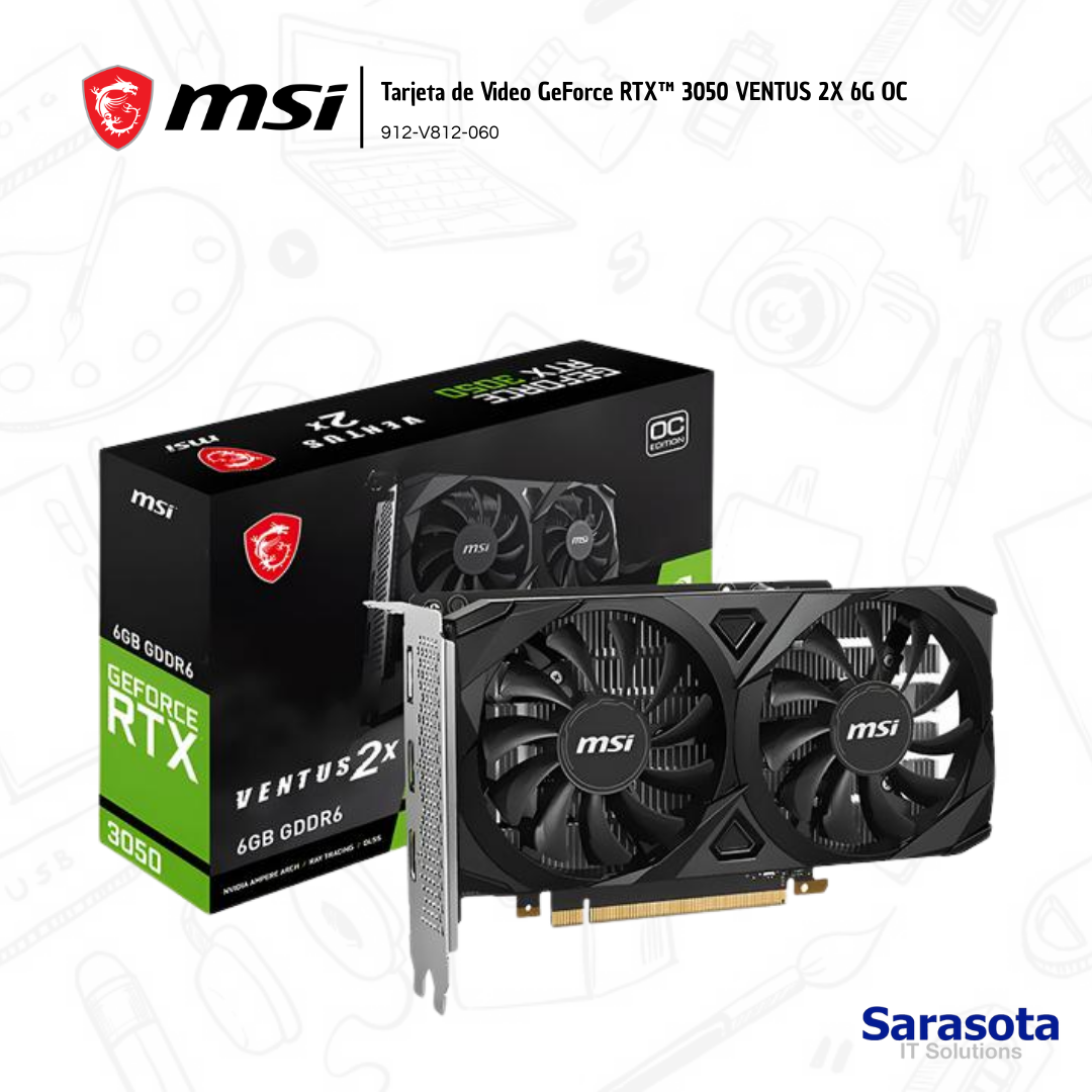 accesorios para electronica - Msi Tarjeta Video GeForce RTX 3050 VENTUS 2X 6G OC