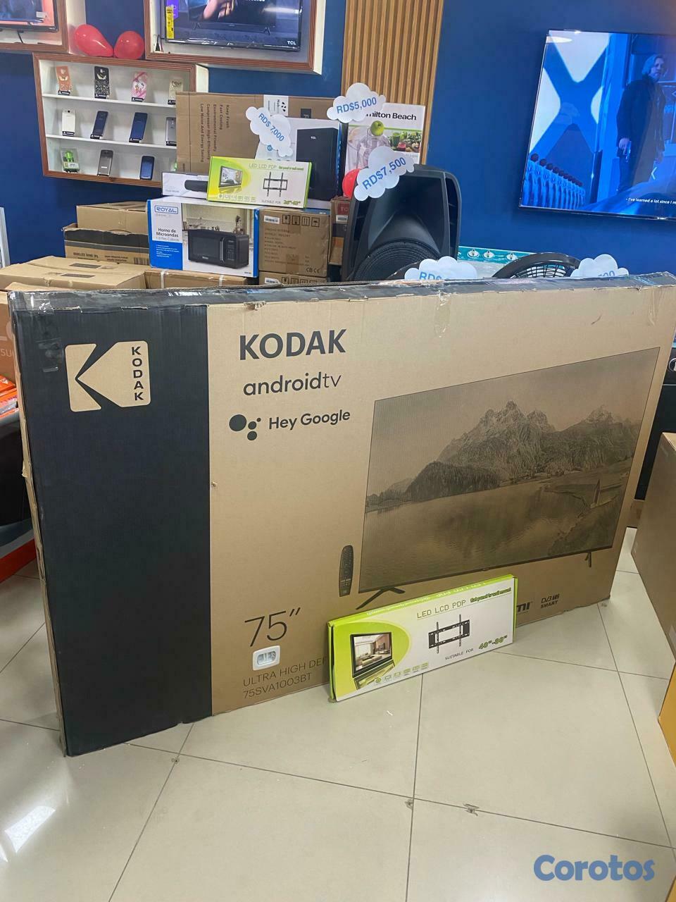 tv - SMART TV KODAK DE 75 PULGADAS GOOGLE TV CONTROL POR VOZ 4K 2025 NUEVA 