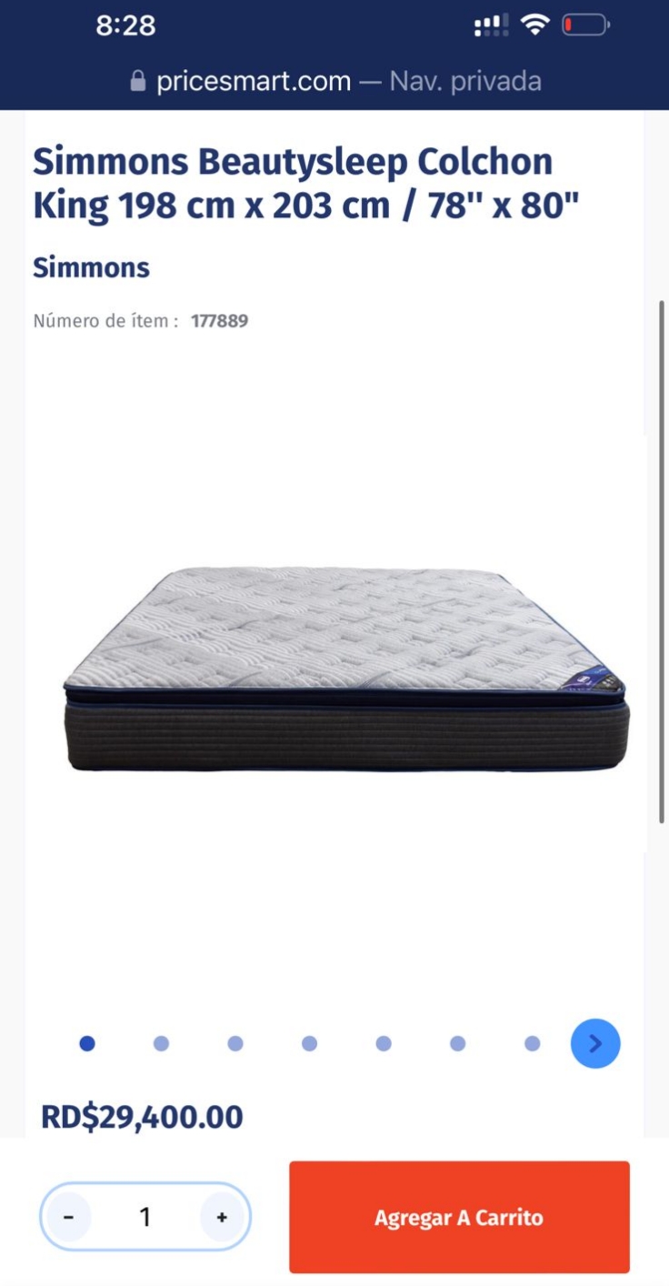 muebles y colchones - Colchón Simmons Beautysleep Colchon King 198 cm x 203 cm / 78" x 80"