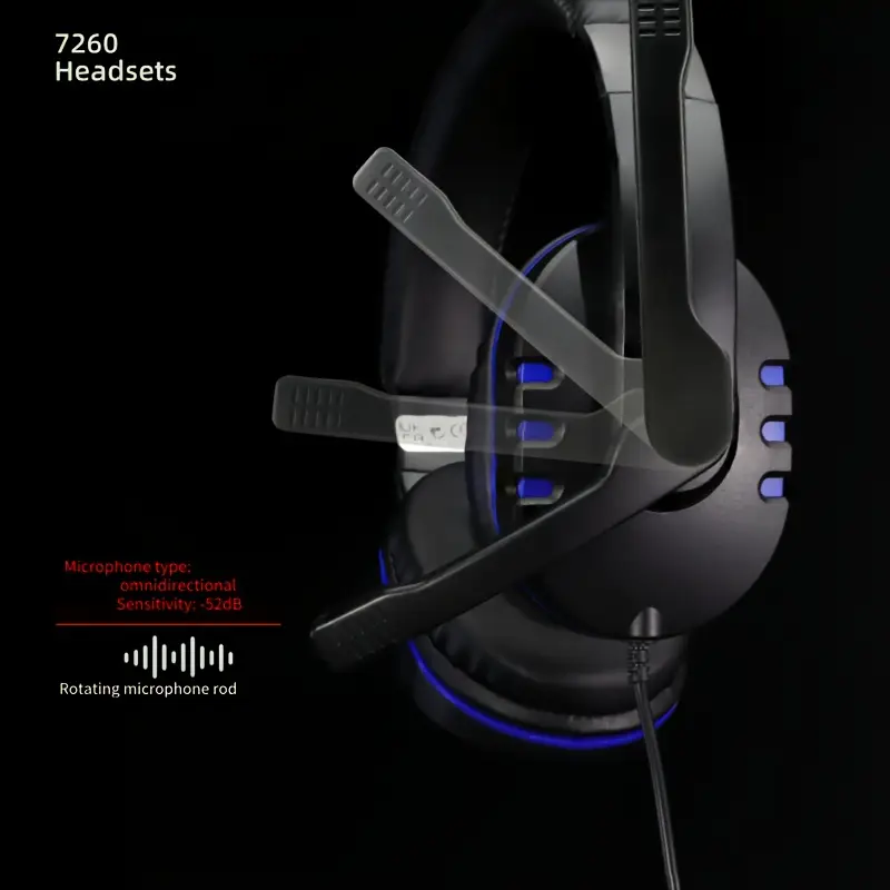 camaras y audio - Auriculares Gamer Negro y Rojo, Graves Potentes 3