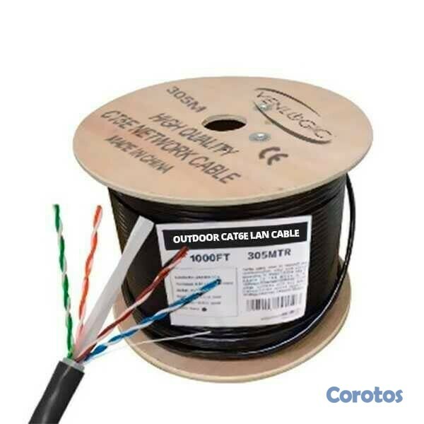 computadoras y laptops - Rollo Cable De Red Venlogic Cat 6 – Exteriores 1000 Pies(304.8 Mts)