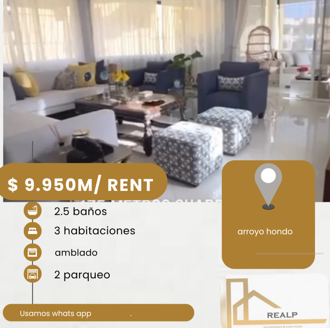 apartamentos - hermoso apartamento en arroyo hondo  0