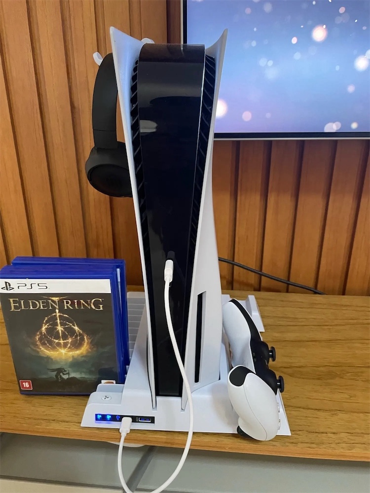 consolas y videojuegos - Base ventilador y carga de mandos vertical y horizontal para ps5 7