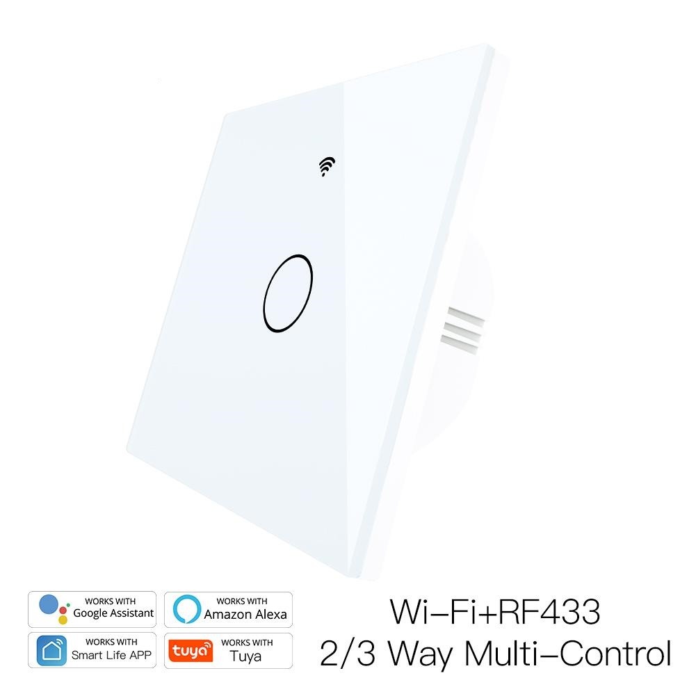 accesorios para electronica - Interruptor tactil WIFI 1 conector, conecta con Alexa y Google Home no usa neutr 1