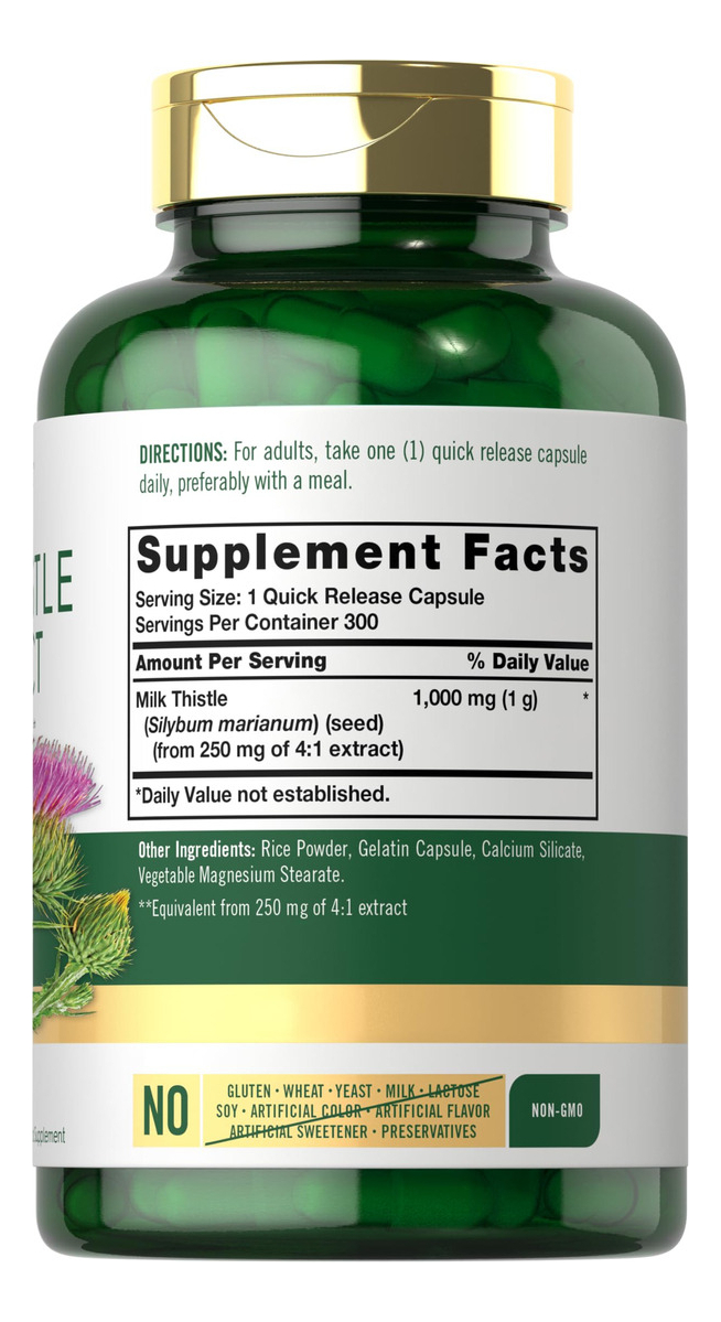 Salud y Equipamiento Médico - Cardo Mariano 1000mg | 300 Capsulas-carlyle 2