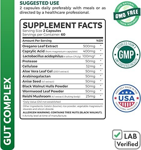 Salud y Equipamiento Médico - Candida Cleanse Complejo Intestinal Hierbas Naturales 120cap 4
