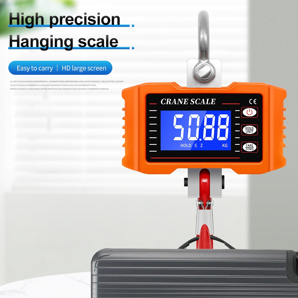 equipos profesionales - Balanza Digital Escala 500 Kg Peso gancho colgante Báscula Mini de grúa portatil 3