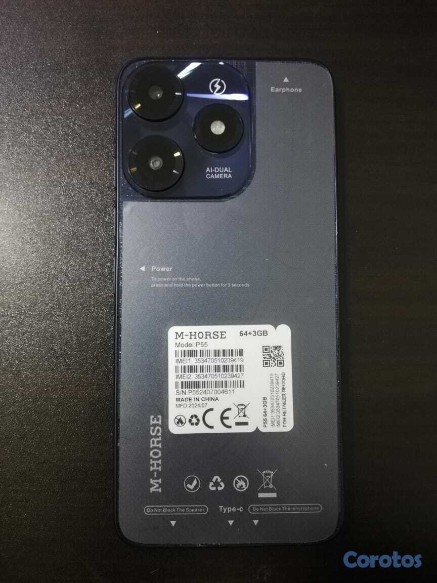 celulares y tabletas - Teléfono M Horse P55 64GB 3GB RAM Nuevo  4
